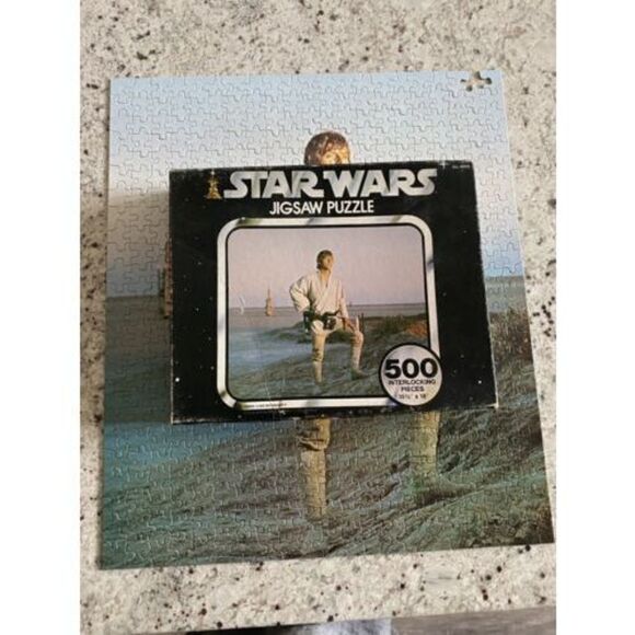 1977 Kenner Star Wars 40110 Jigsaw 500 Piece Puzzle LUKE SKYWALKER MISSING PIECE - Picture 1 of 10